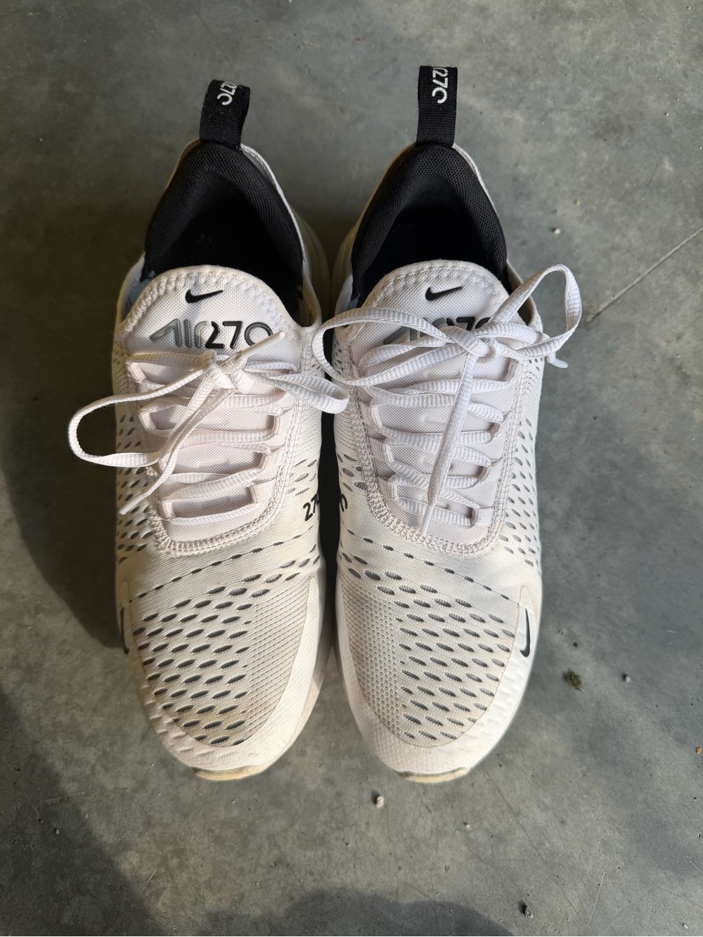 Nike Men’s Air 270 White and Black Running Sneakers